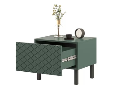 Scalia II 50 1SZ éjjeliszekrény szett 2 db - matt sötétzöld / fekete lábakkal Scalia II 50 1SZ éjjeliszekrény szett 2 db - Matt sötétzöld / fekete lábakkal - Berendezett belső tér