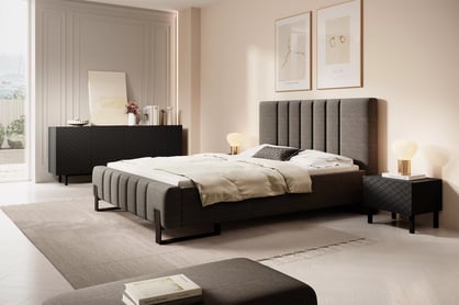 Scalia II 50 1SZ éjjeliszekrény szett 2 db - fekete matt / fekete lábak Készlet szafka éjjeli asztal Scalia II 50 1SZ 2 szt. - matt fekete / fekete Lábak