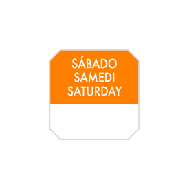 1000 e. selbstklebende etiketten samstag orange 2.5x2.5 cm