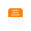 1000 e. selbstklebende etiketten samstag orange 2.5x2.5 cm