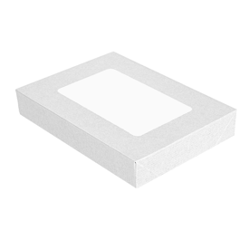 Deckel mit sichtfenster für kisten 254.77 weiss 11x15x2 cm