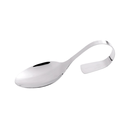 Löffel mit gebogenem griff silberfarben 12 cm