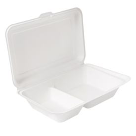 Boxen 2 fächer weiss 25.5x16.5x7 cm