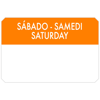 500 e. selbstklebende etiketten samstag orange 7.5x5 cm