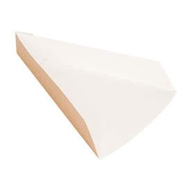 Dreieckige pizzaschachtel natur 21x16.5x3.5 cm
