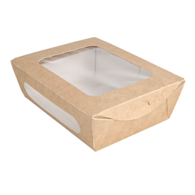 Salatschachteln mit sichtfenster braun 16x12x5 cm