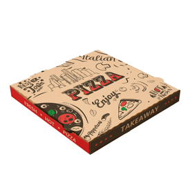 Pizzakarton 'enjoy pizza' natur 29x29x3.8 cm