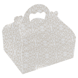 Schachteln mit tragegriff konditorei weiss 18x16x7 cm