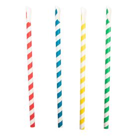 Trinkhalme mit streifen mit löffel sortiment ø0.8x21 cm