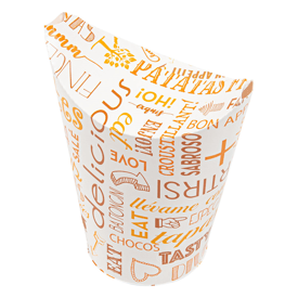 Becher für gebratenes mit verschluss weiss 8.5x14 cm