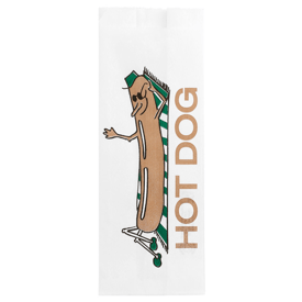 Tüten hot dog weiss 7+5x18 cm