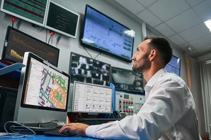 Engineer working in control room