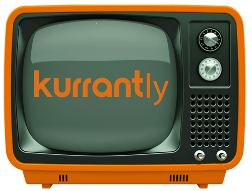 Kurrantly Logo on Vintage TV