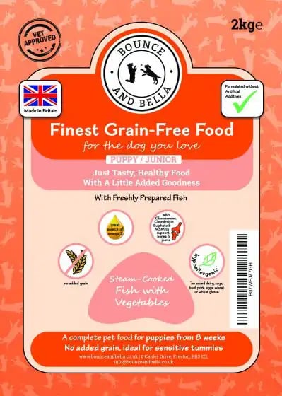 Bounce and Bella Finest Grain-Free Puppy Steam Cooked Fish With Vegetables Bounce and Bella Finest Grain-Free Puppy Steam Cooked Fish With Vegetables