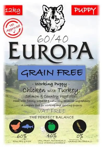 Europa 60/40 Grain Free Puppy Chicken & Turkey Europa 60/40 Grain Free Puppy Chicken & Turkey