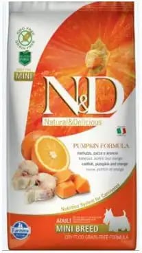 Farmina Natural & Delicious Pumpkin Adult Mini Codfish & Orange Farmina Natural & Delicious Pumpkin Adult Mini Codfish & Orange