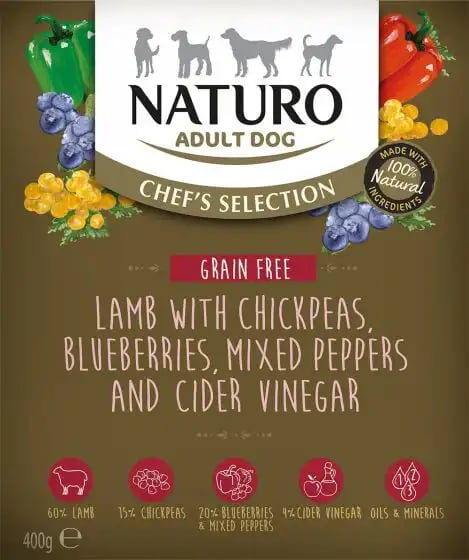 Naturo Chef's Selection Lamb With Chickpeas, Blueberries, Mixed Peppers & Cider Vine Naturo Chef's Selection Lamb With Chickpeas, Blueberries, Mixed Peppers & Cider Vine