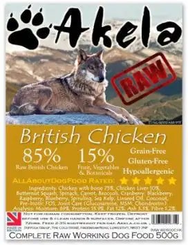 Akela Raw Working Dog Food 85:15 British Chicken Complete