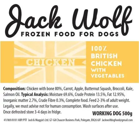 Jack Wolf Working Dog Chicken Jack Wolf Working Dog Chicken