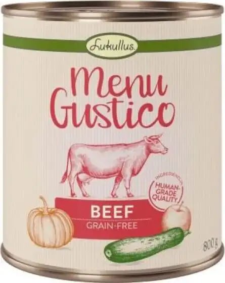 Lukullus Adult Tins Menu Gustico Beef With Pumpkin, Apple & Oregano