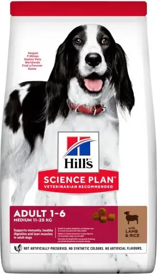 Hill's Science Plan Adult 1-6 Medium With Lamb & Rice Hill's Science Plan Adult 1-6 Medium With Lamb & Rice