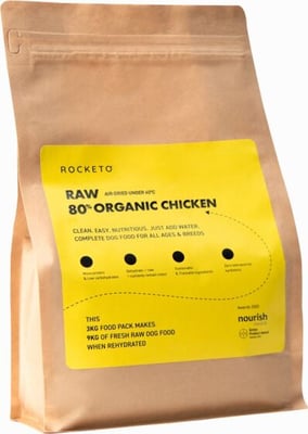 Rocketo Dehydrated-Raw Organic Dog Food 80% Organic Chicken Rocketo Dehydrated-Raw Organic Dog Food 80% Organic Chicken