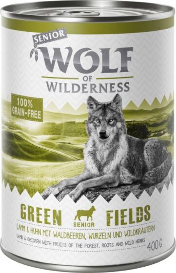 Wolf Of Wilderness Tins Senior Green Fields
