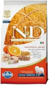 Farmina Natural & Delicious Ancestral Grain Adult Maxi Codfish & Orange Farmina Natural & Delicious Ancestral Grain Adult Maxi Codfish & Orange
