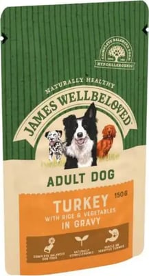 James Wellbeloved Adult Pouches Turkey With Rice & Vegetables In Gravy