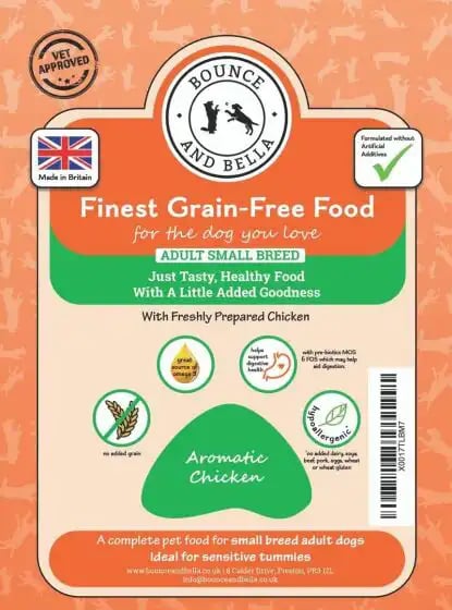 Bounce and Bella Finest Grain-Free Adult Small Breed Aromatic Chicken