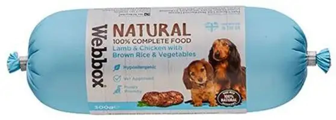Webbox Natural Sausage Lamb & Chicken With Brown Rice And Vegetables Webbox Natural Sausage Lamb & Chicken With Brown Rice And Vegetables