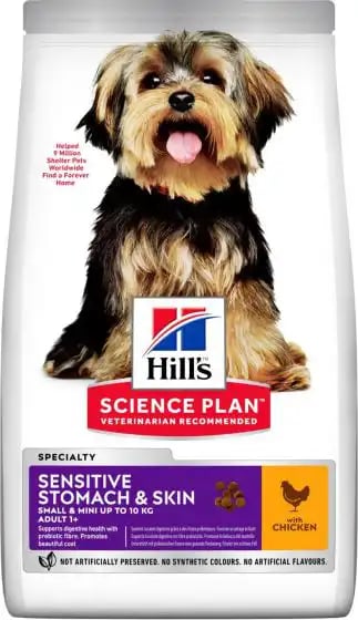 Hill's Science Plan Adult 1+ Sensitive Stomach & Skin Small & Mini With Chicken Hill's Science Plan Adult 1+ Sensitive Stomach & Skin Small & Mini With Chicken