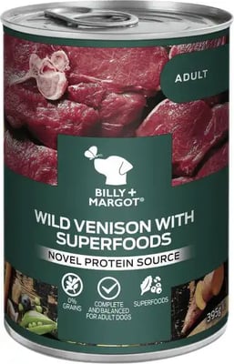 Billy & Margot Adult Cans Wild Venison With Superfoods