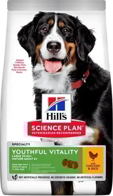 Hill's Science Plan Mature Adult 6+ Youthful Vitality Large With Chicken & Rice Hill's Science Plan Mature Adult 6+ Youthful Vitality Large With Chicken & Rice