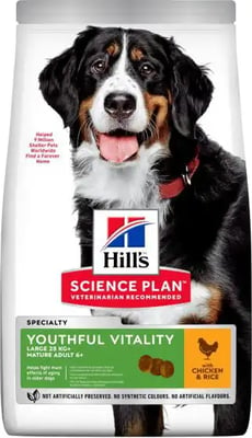 Hill's Science Plan Mature Adult 6+ Youthful Vitality Large With Chicken & Rice