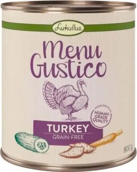 Lukullus Adult Tins Menu Gustico Turkey With Sweet Potato, Courgette & Carrot