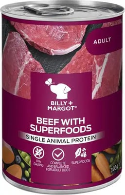 Billy & Margot Adult Cans Beef With Superfoods