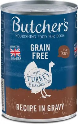 Butcher's Recipes In Gravy Can With Turkey & Garden Veg Butcher's Recipes In Gravy Can With Turkey & Garden Veg