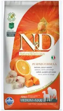 Farmina Natural & Delicious Pumpkin Adult Medium & Maxi Codfish & Orange Farmina Natural & Delicious Pumpkin Adult Medium & Maxi Codfish & Orange