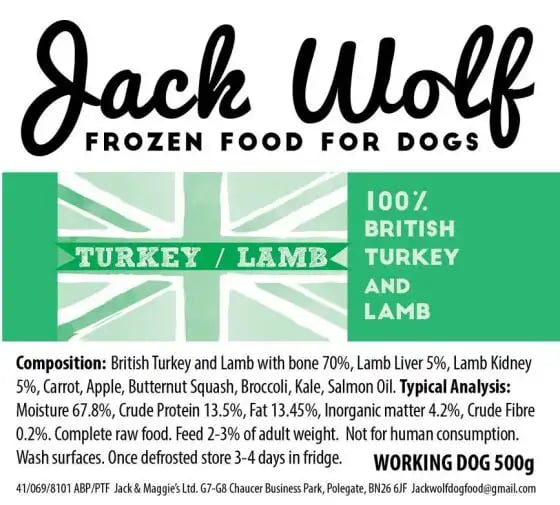 Jack Wolf Working Dog Turkey & Lamb