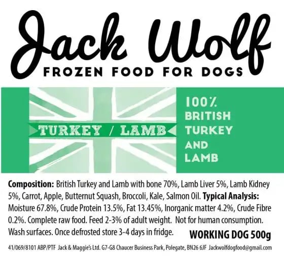 Jack Wolf Working Dog Turkey & Lamb Jack Wolf Working Dog Turkey & Lamb