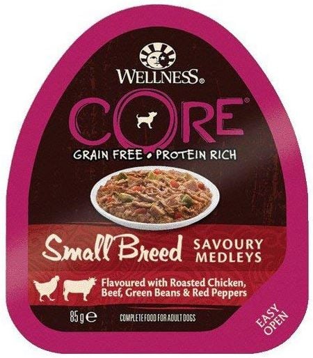 Wellness Core Small Breed Savoury Medleys Flavoured With Roasted Chicken, Beef, Green Beans & Re Wellness Core Small Breed Savoury Medleys Flavoured With Roasted Chicken, Beef, Green Beans & Re