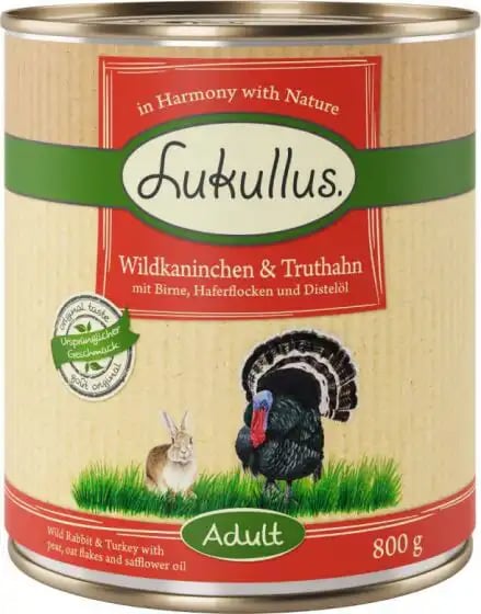 Lukullus Adult Tins Wild Rabbit & Turkey