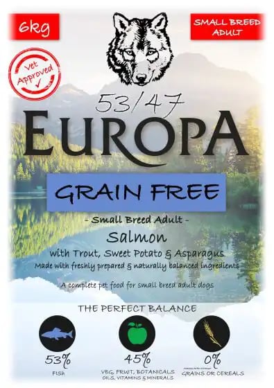 Europa Grain Free Small Breed 53/47 Salmon & Trout Europa Grain Free Small Breed 53/47 Salmon & Trout