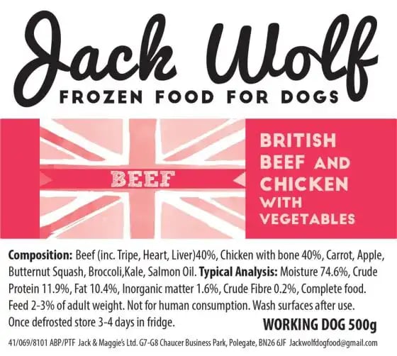 Jack Wolf Working Dog Beef Jack Wolf Working Dog Beef