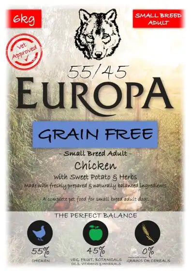Europa Grain Free Small Breed 55/45 Chicken Europa Grain Free Small Breed 55/45 Chicken