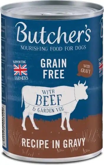 Butcher's Recipes In Gravy Can With Beef & Garden Veg Butcher's Recipes In Gravy Can With Beef & Garden Veg