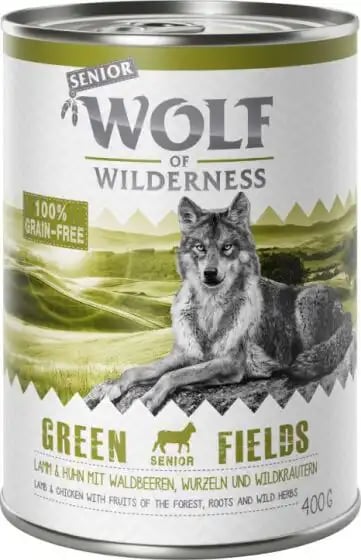 At bidrage accent øjenvipper Wolf Of Wilderness Tins Senior Green Fields - Terry