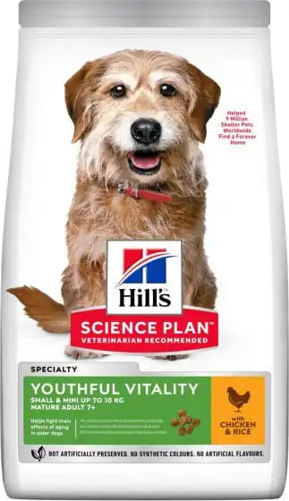 Hill's Science Plan Mature Adult 7+ Youthful Vitality Small & Mini With Chicken & Rice Hill's Science Plan Mature Adult 7+ Youthful Vitality Small & Mini With Chicken & Rice
