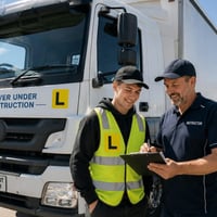 take the wheel on your new future- Heavy Vehicle license/instructing business image